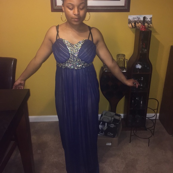 Size 1 midnight blue  formal dress - Picture 1 of 4
